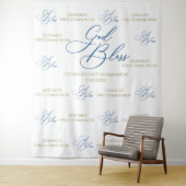 Tenture First Communion blue photobooth backdrop (En situation)