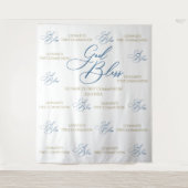 Tenture First Communion blue photobooth backdrop (Devant)