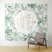 Tenture First Communion Eucalyptus greenery backdrop (En situation (horizontale))