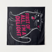 Tenture First Of All I'm A Delight Roaring Black Cat (Devant (Horizontal))
