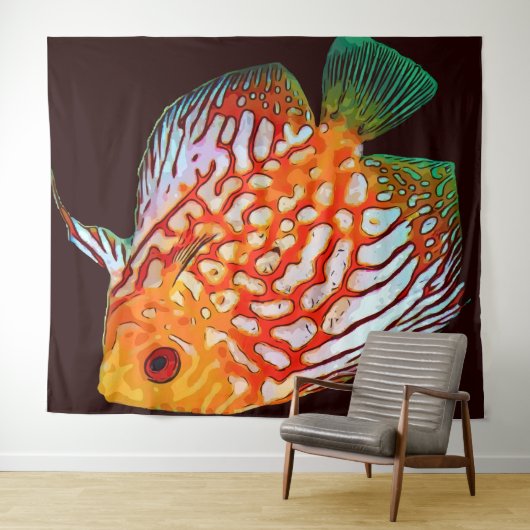 Tenture Fishey Fishey Tapestry (En situation (horizontale))