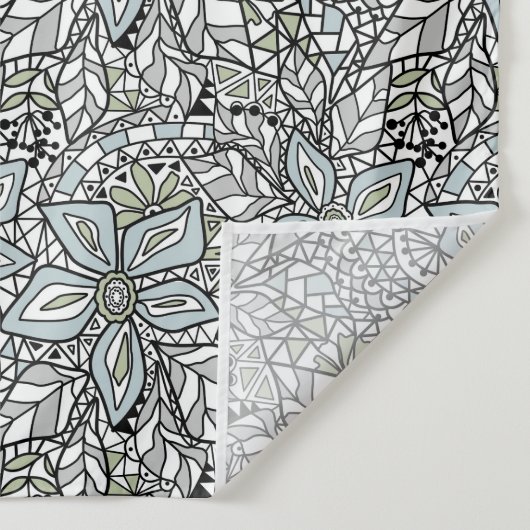 Tenture Fishnet lace floral pattern white pink black (Détail)