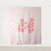 Tenture Five est Vibe Retro Daisy Pink 5e anniversaire Ban (Devant)