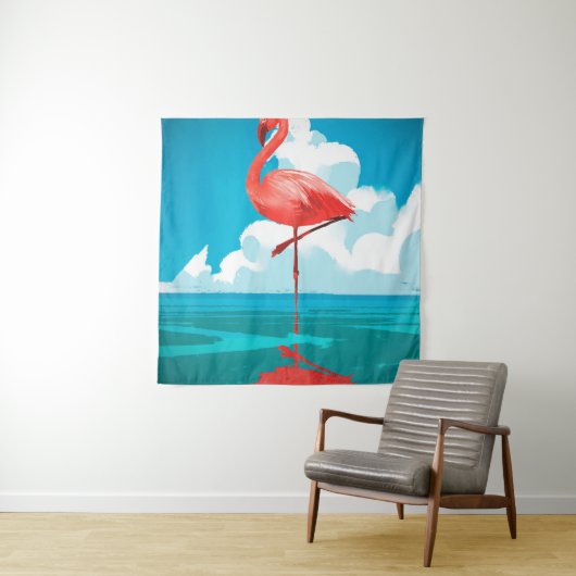 Tenture Flamant rose (En situation)