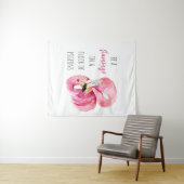 Tenture Flamant rose Aquarelle Exotique Rose Moderne Avec  (En situation (horizontale))