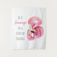 Flamant rose Aquarelle Exotique Rose Moderne Avec 