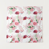 Tenture Flamant Rose : Élégance de Motif Sans Couture (Devant (Horizontal))