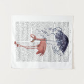 Tenture Flamant rose et parasol (Devant (Horizontal))