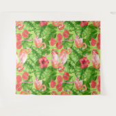 Tenture Flamant rose et plantes tropicaux (Devant (Horizontal))