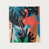 Tenture Flamant rose funky (Devant)