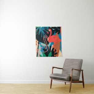 Tenture Flamant rose funky