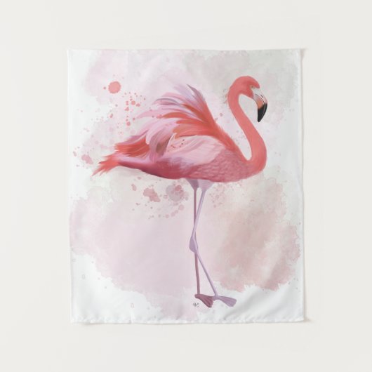 Tenture Flamant rose pelucheux (Devant)
