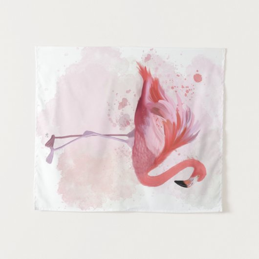 Tenture Flamant rose pelucheux (Devant (Horizontal))