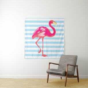 Tenture Flamant rose rose