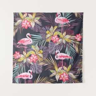 Tenture Flamant rose Tropical : Motif sans couture d'été