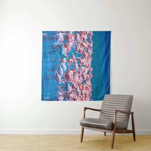 Tenture Flamants africains. Groupe de flamants (En situation (horizontale))