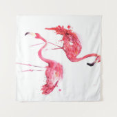 Tenture Flamants aquarelles (Devant (Horizontal))