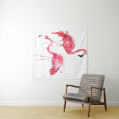 Tenture Flamants aquarelles (En situation (horizontale))
