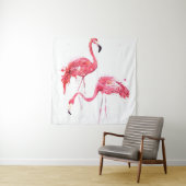 Tenture Flamants aquarelles (En situation)
