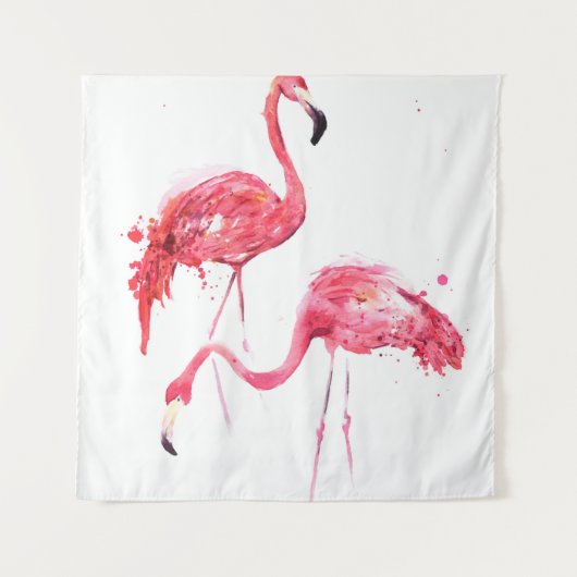Tenture Flamants aquarelles (Devant)