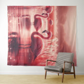 Tenture Flamants roses de ton rose (En situation (horizontale))