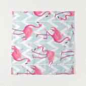 Tenture Flamants roses gris clair : Vintage tropical. (Devant (Horizontal))
