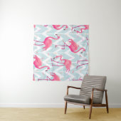 Tenture Flamants roses gris clair : Vintage tropical. (En situation (horizontale))