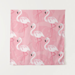 Tenture Flamants roses : illustration vintage sans soudure