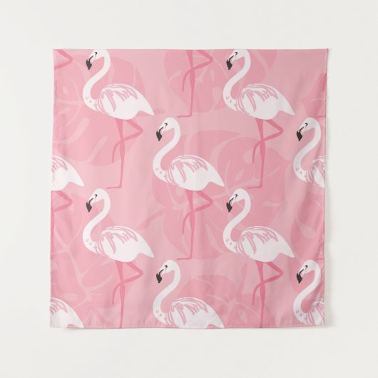 Tenture Flamants roses : illustration vintage sans soudure (Devant)