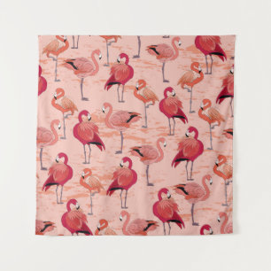 Tenture Flamants roses roses : Motif Tropical sans couture