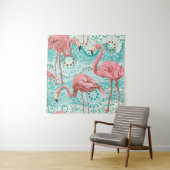Tenture Flamants roses sans soudure motif (En situation)