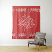 Tenture Flambeau de neige de la saison de Noël rouge (En situation)