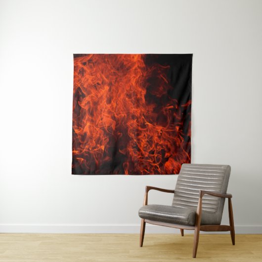Tenture Flamme arrière - plan feu noir chaud (En situation)
