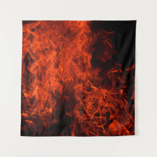 Tenture Flamme arrière - plan feu noir chaud