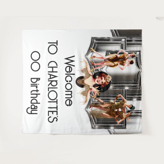 Tenture Flamme d'or en argent filles rugissant Gatsby des (Devant (Horizontal))