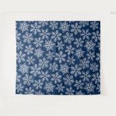 Tenture Flammes de neige sur bleu foncé (Devant (Horizontal))