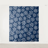 Tenture Flammes de neige sur bleu foncé (Devant)