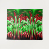 Tenture Flammes Fougueuses Rouges et Vertes (Devant (Horizontal))