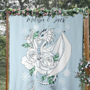 Tenture Fléau de neige blanc Dragon d'hiver