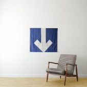 Tenture Flèche blanche peinte sur mur de briques (En situation (horizontale))