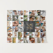 Tenture Flèche cadeau multi-script 50e anniversaire modern (Devant (Horizontal))