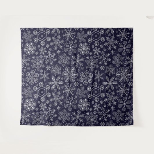 Tenture Flèches blanches sur bleu (Devant (Horizontal))