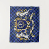 Tenture Fleming Clan Badge & Unicorns avec Tartan (Devant)