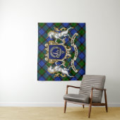 Tenture Fletcher Clan Badge & Unicorns avec Tartan (En situation)