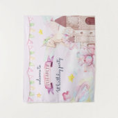 Tenture Fleur aquarelle Unicorn Fille Accueil d'anniversai (Devant)