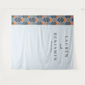 Tenture Fleur Bleue Joyeuse Minimaliste (Devant (Horizontal))