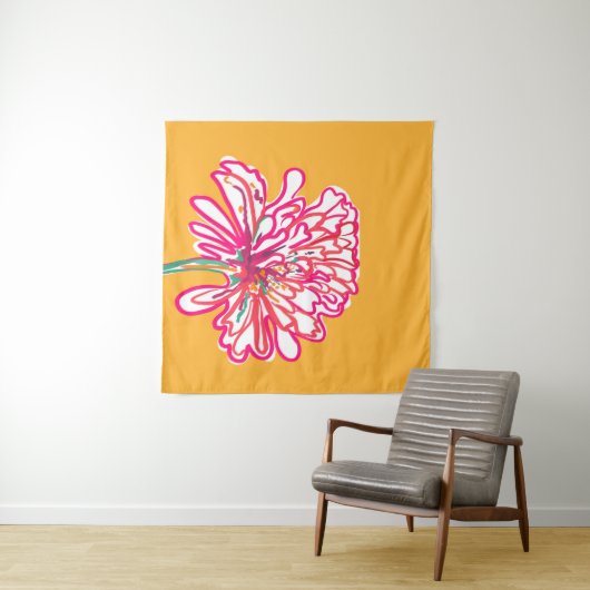 Tenture Fleur colorée artistique (En situation (horizontale))