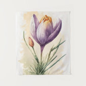 Tenture Fleur Crocus violet Floral Aquarelle Mur Art (Devant)
