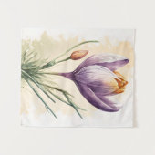 Tenture Fleur Crocus violet Floral Aquarelle Mur Art (Devant (Horizontal))
