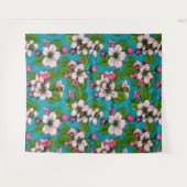Tenture Fleur d'Apple sur le turquoise (Devant (Horizontal))